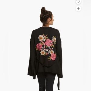 Spiritual Gangster embroidered cardigan with tie